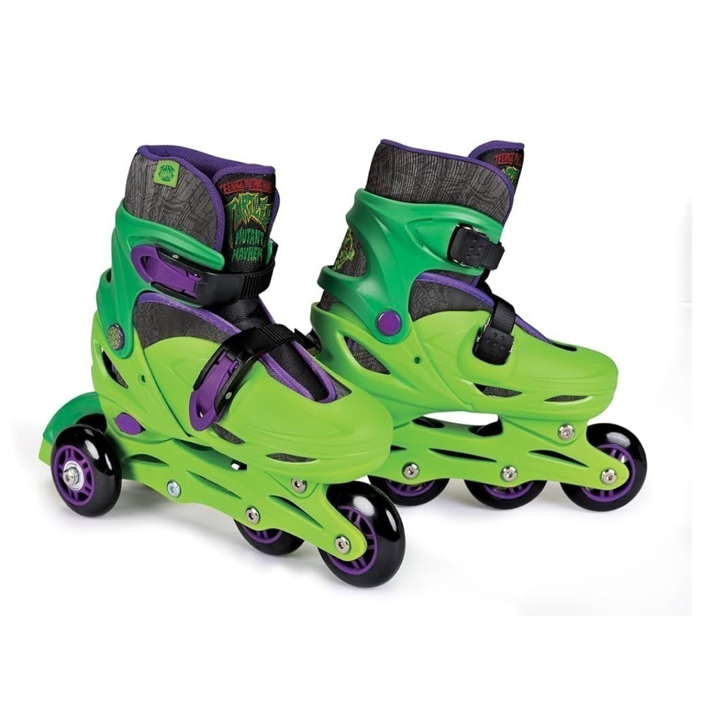 Teenage Mutant Ninja Turtles Adjustable Inline Roller Skates Sz 2-5 Green NEW